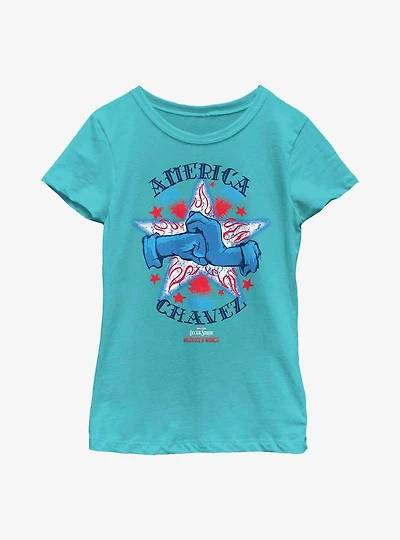 Marvel Doctor Strange Multiverse Of Madness America Chavez Logo Youth Girls T-Shirt