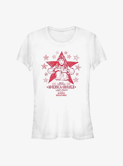 Marvel Doctor Strange In The Multiverse Of Madness Doodle Chavez Girls T-Shirt