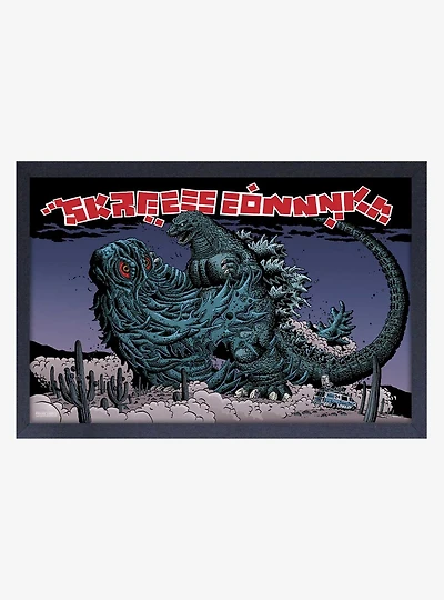 Godzilla Hedorah Framed Wood Wall Art