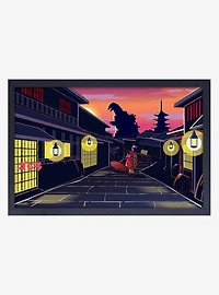 Godzilla Kimono Framed Wood Wall Art