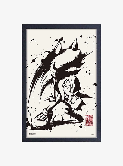 Sonic the Hedgehog Inked Knuckles Framed Wood Wall Art