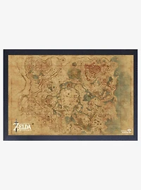 Nintendo Legend of Zelda Breath of the Wild Map Framed Wood Wall Art