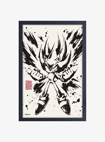 Sonic the Hedgehog Inked Super Sonic Framed Wood Wall Art