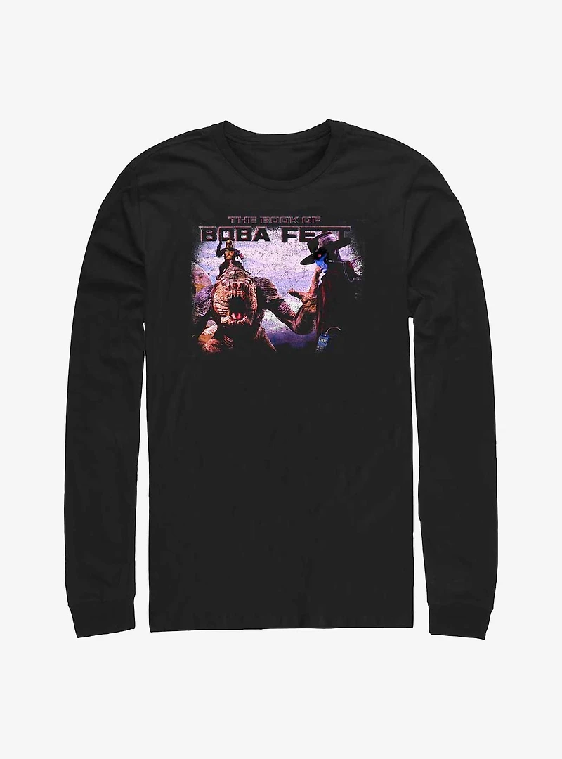 Star Wars Book Of Boba Fett Cad Bane Vs Rancor Rider Long-Sleeve T-Shirt