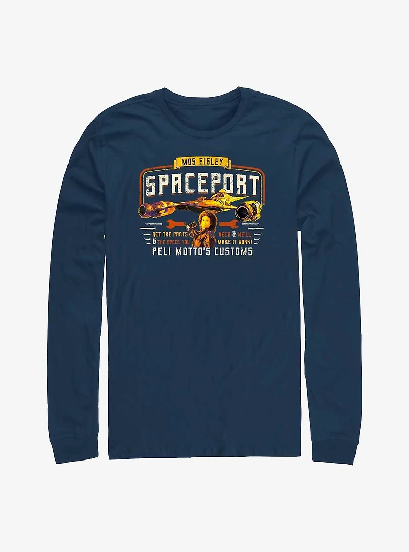 Star Wars The Book Of Boba Fett Peli Motto's Customs Long-Sleeve T-Shirt