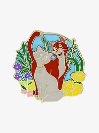 Disney The Aristocats Duchess & Thomas O’Malley Floral Enamel Pin - BoxLunch Exclusive