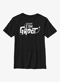 Marvel I Am Groot White Logo Youth T-Shirt