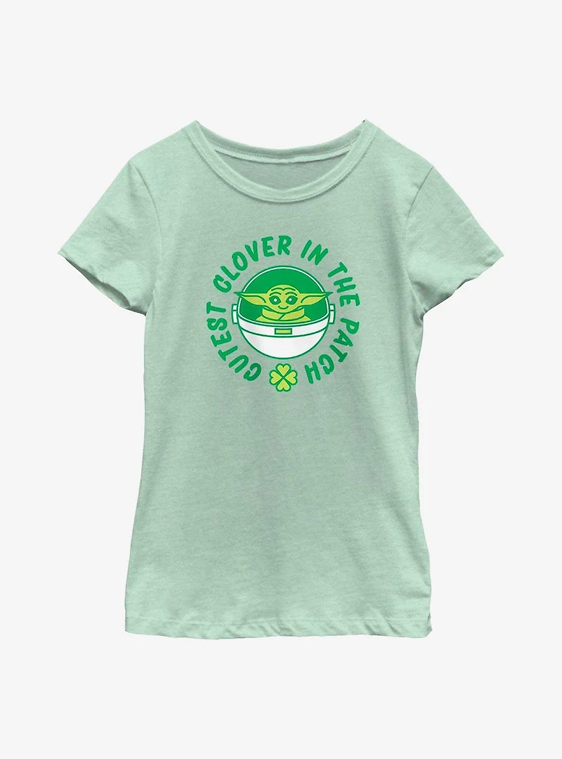 Star Wars The Mandalorian Clover Patch Youth Girls T-Shirt