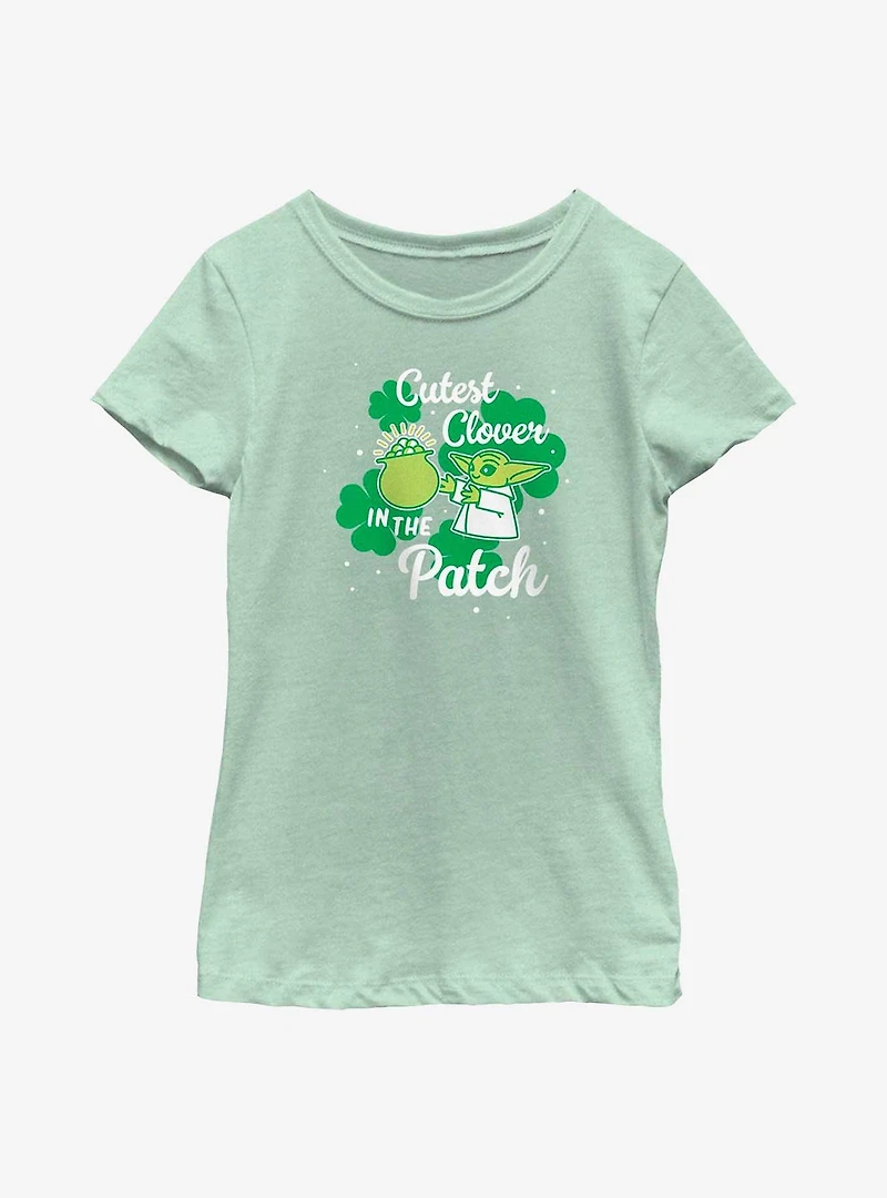 Star Wars The Mandalorian Clover Snack Youth Girls T-Shirt
