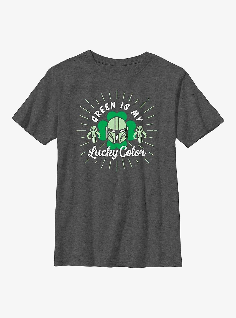 Star Wars The Mandalorian Mando Lucky Color Youth T-Shirt