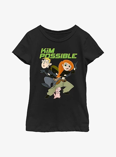 Disney Kim Possible Ron, Kim, & Rufus Youth Girls T-Shirt