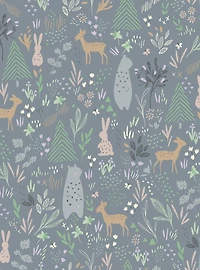 Spring Forest Pals Peel & Stick Wallpaper Dark