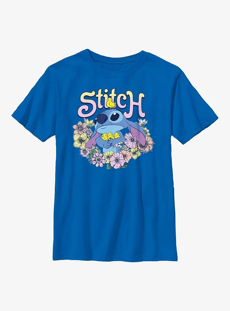 Disney Lilo And Stitch Spring Flowers Youth T-Shirt