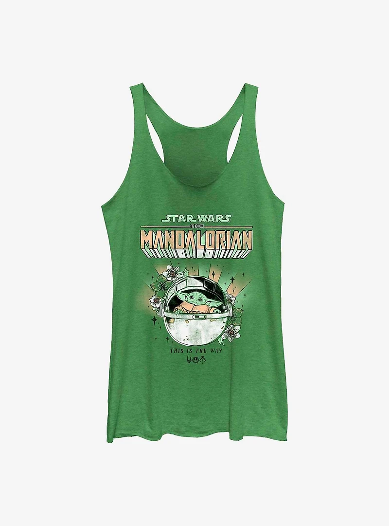 Star Wars The Mandalorian Floral Child Womens Tank Top