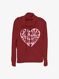 Disney Alice Wonderland Heart Queen Girls Cowl Neck Long Sleeve Top