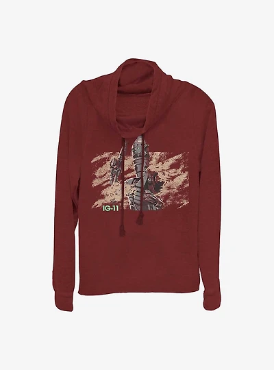 Star Wars The Mandalorian IG-11 Droid Girls Cowl Neck Long Sleeve Top