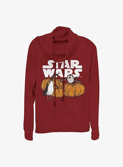 Star Wars: The Last Jedi Pumpkin Patch Porg Girls Cowl Neck Long Sleeve Top
