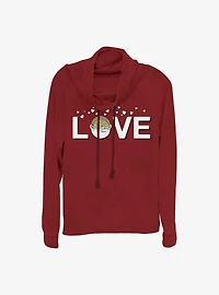 Star Wars The Mandalorian Child Love Girls Cowl Neck Long Sleeve Top