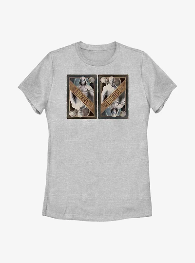 Marvel Moon Knight Playing Card Side By Womens T-Shirt