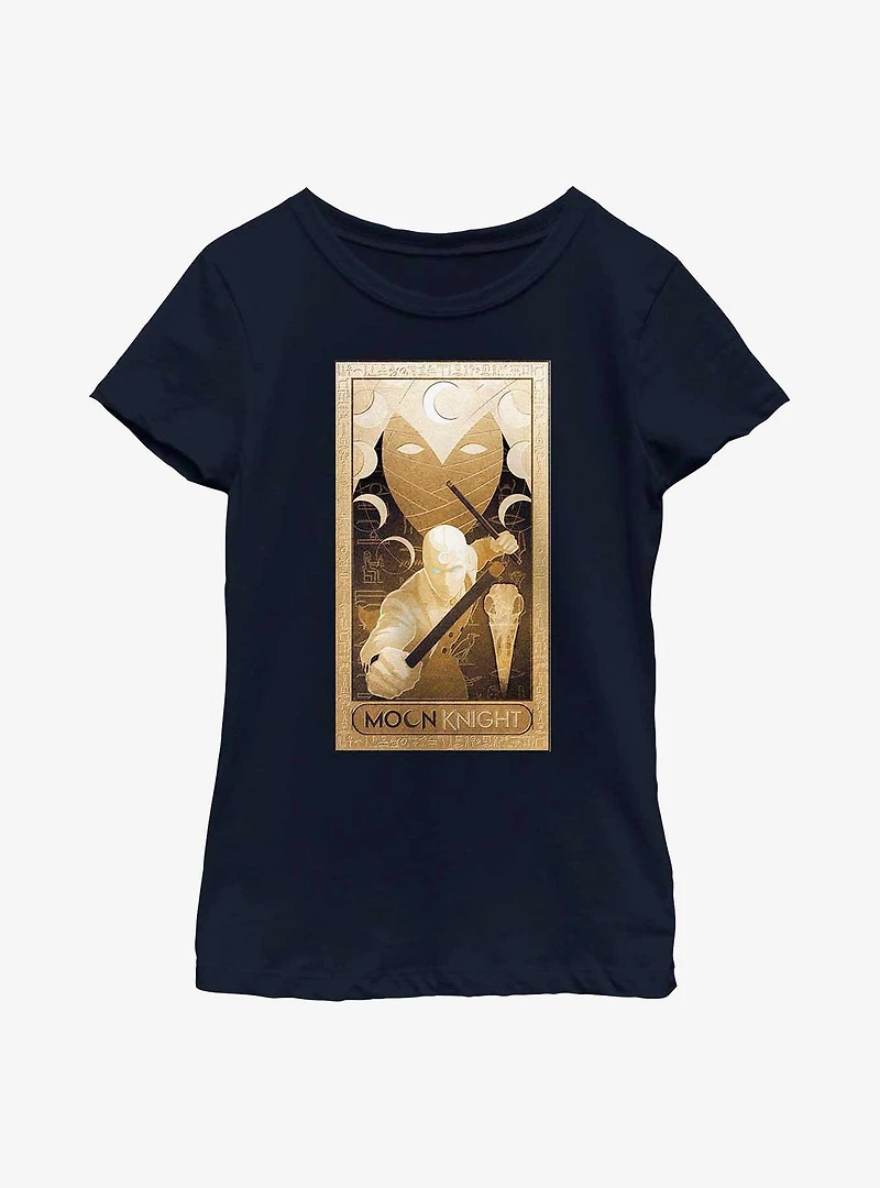 Marvel Moon Knight Gold Glyphs Poster Youth Girls T-Shirt