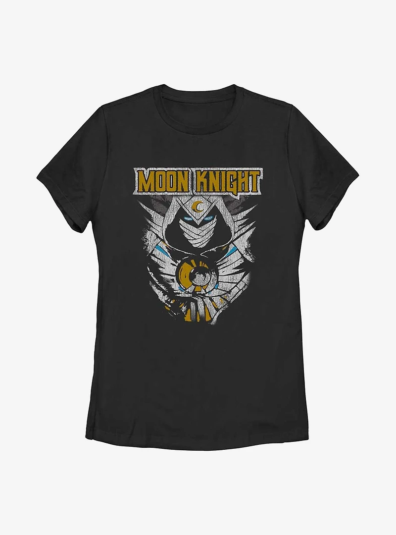 Marvel Moon Knight Suit Distressed Womens T-Shirt