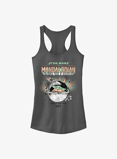 Star Wars The Mandalorian Floral Child Girls Tank