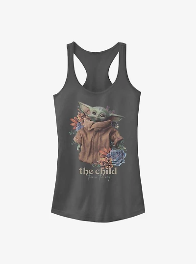 Star Wars The Mandalorian Floral Child Girls Tank