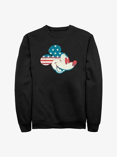 Disney Mickey Mouse American Flag Fill Sweatshirt