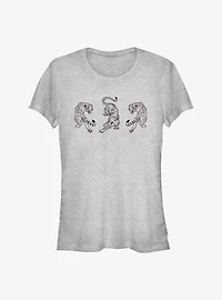 Three Tiger Outline Girls T-Shirt