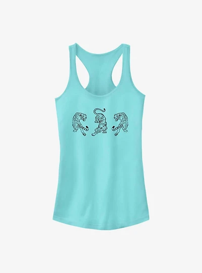 Three Tiger Outline Girls Tank