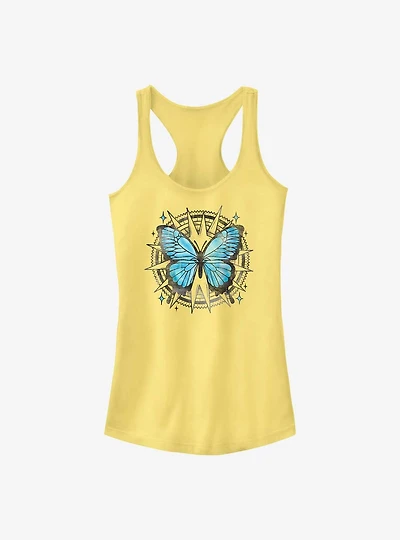 Watercolor Blue Butterfly Girls Tank
