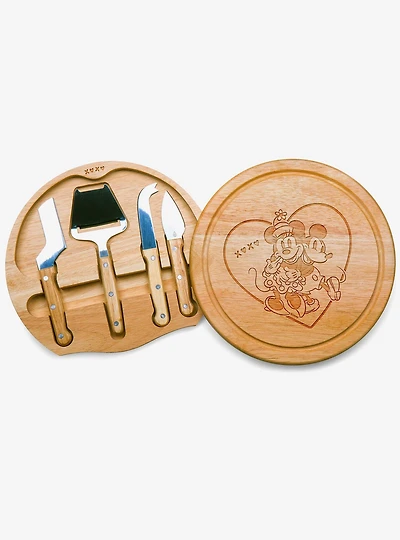Disney Mickey and Minnie Mouse Heart Circo Cheese Cutting Board & Tools Set