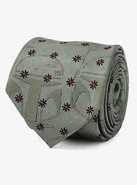 Star Wars The Book of Boba Fett Green Motif Men's Tie