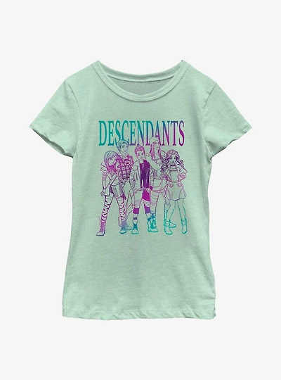 Disney Descendants Sketch Group Youth Girls T-Shirt