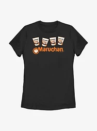 Maruchan Noodle Cups Row Womens T-Shirt
