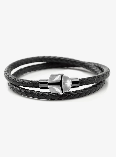 Star Wars The Mandalorian Helmet Double Wrap Stainless Steel Bracelet