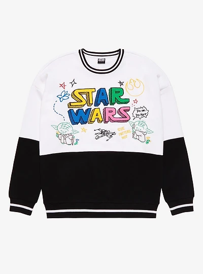 Star Wars Yoda Doodle Art Panel Crewneck - BoxLunch Exclusive