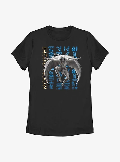 Marvel Moon Knight Hieroglyphic Stack Womens T-Shirt
