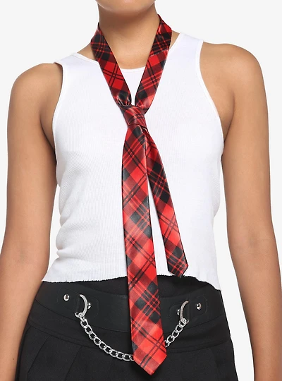 Red Plaid Neck Tie
