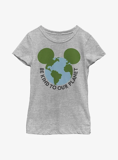 Disney Mickey Mouse Be Kind To Our Planet Ears Youth Girls T-Shirt