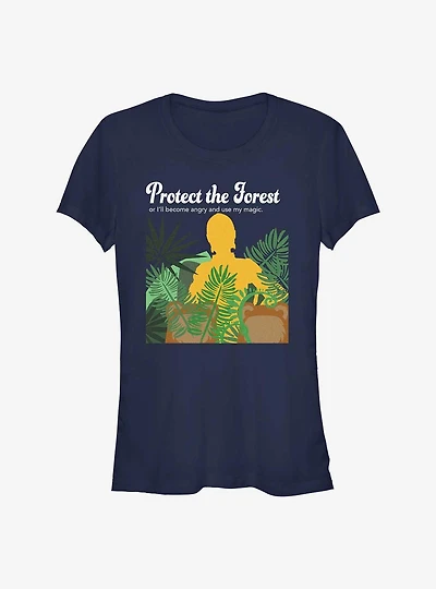 Star Wars Earth Day C-3PO Protect Or Else Girls T-Shirt