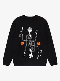 Disney The Nightmare Before Christmas Jack Playing Card Crewneck - BoxLunch Exclusive