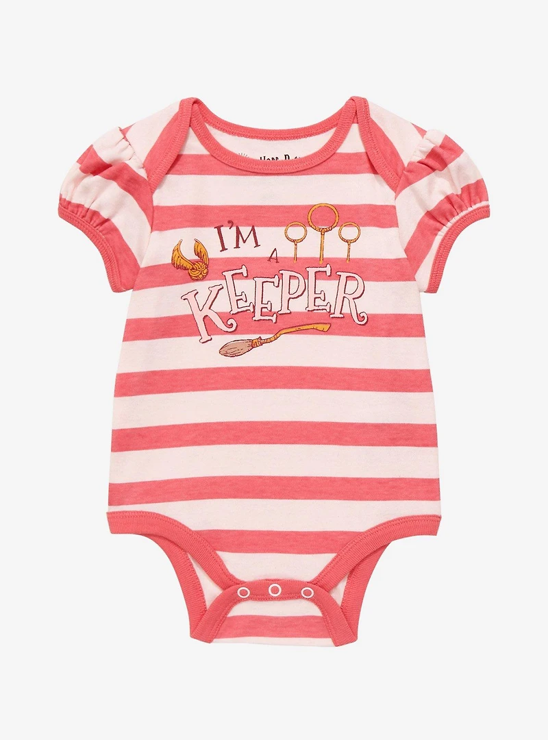 Harry Potter I’m a Keeper Striped Infant One-Piece - BoxLunch Exclusive