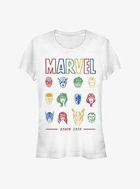Marvel Avengers Faces Since 1939 Girls T-Shirt