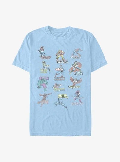 Marvel Avengers Character Chart T-Shirt