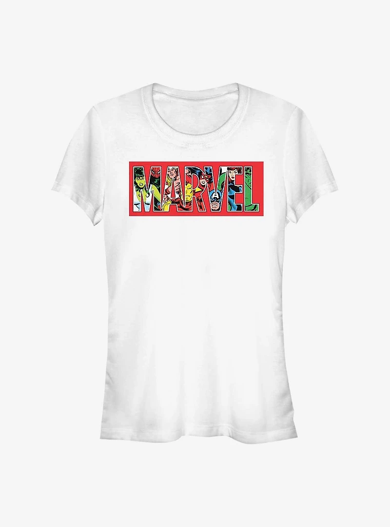 Marvel Logo Character Fill Girls T-Shirt