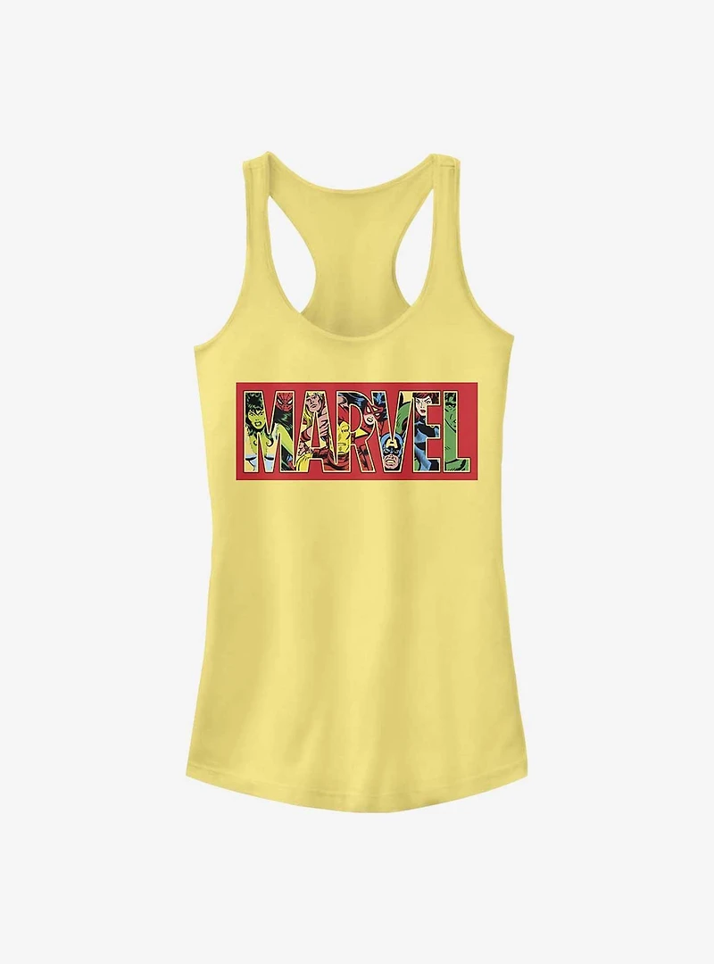 Marvel Logo Character Fill Girls Tank