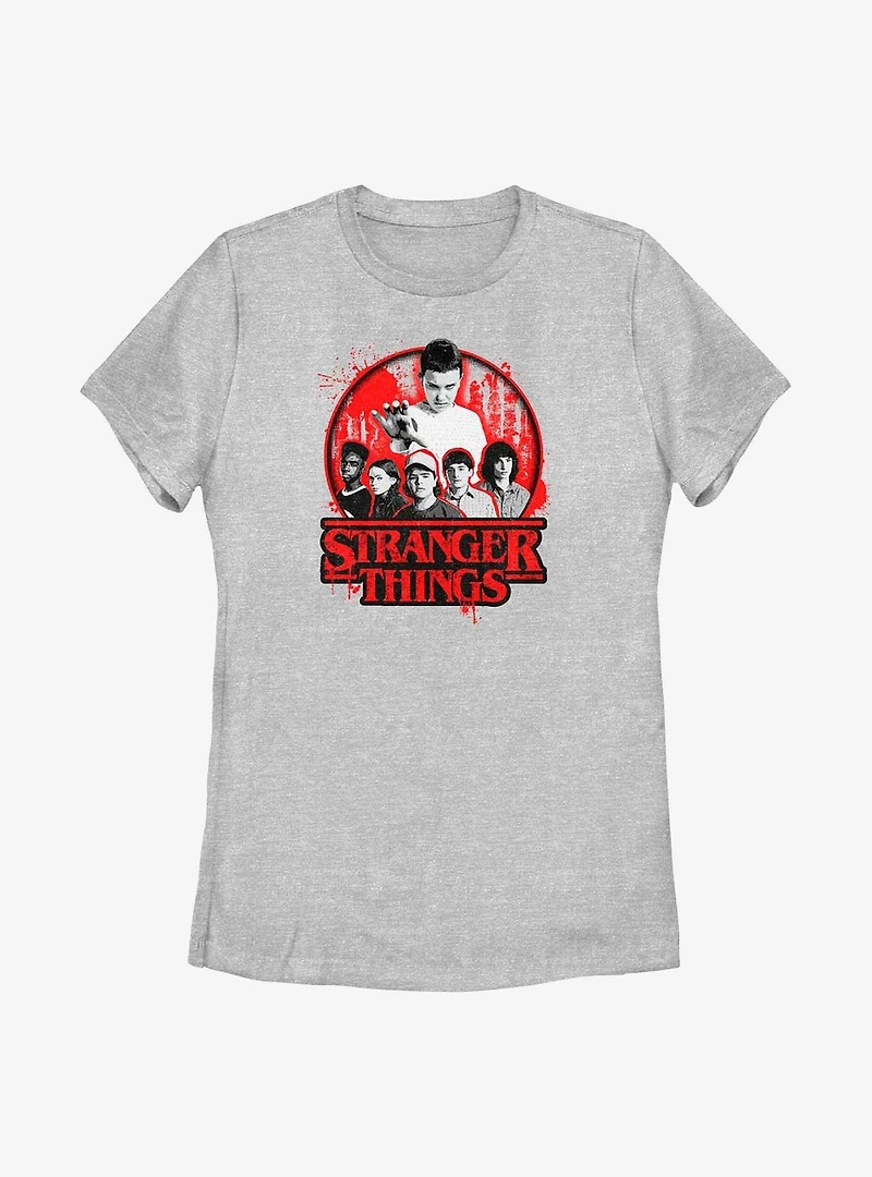 Stranger Things Characters Badge Womens T-Shirt