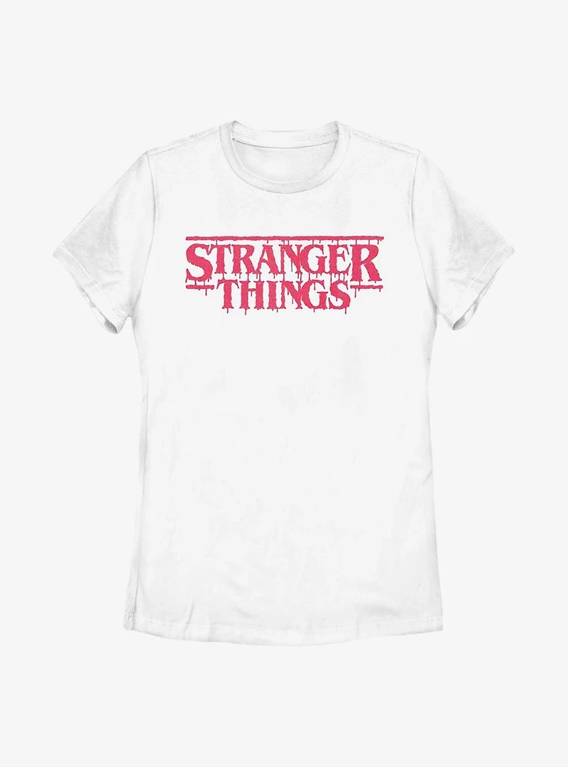 Stranger Things Halftone Drip Logo Womens T-Shirt