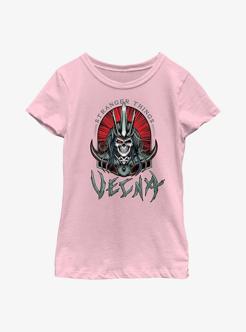 Stranger Things Vecna Tombstone Badge Youth Girls T-Shirt